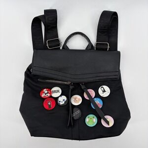 black faux leather backpack womens Black Vegan Leather Backpack  Plain Clothing Store
